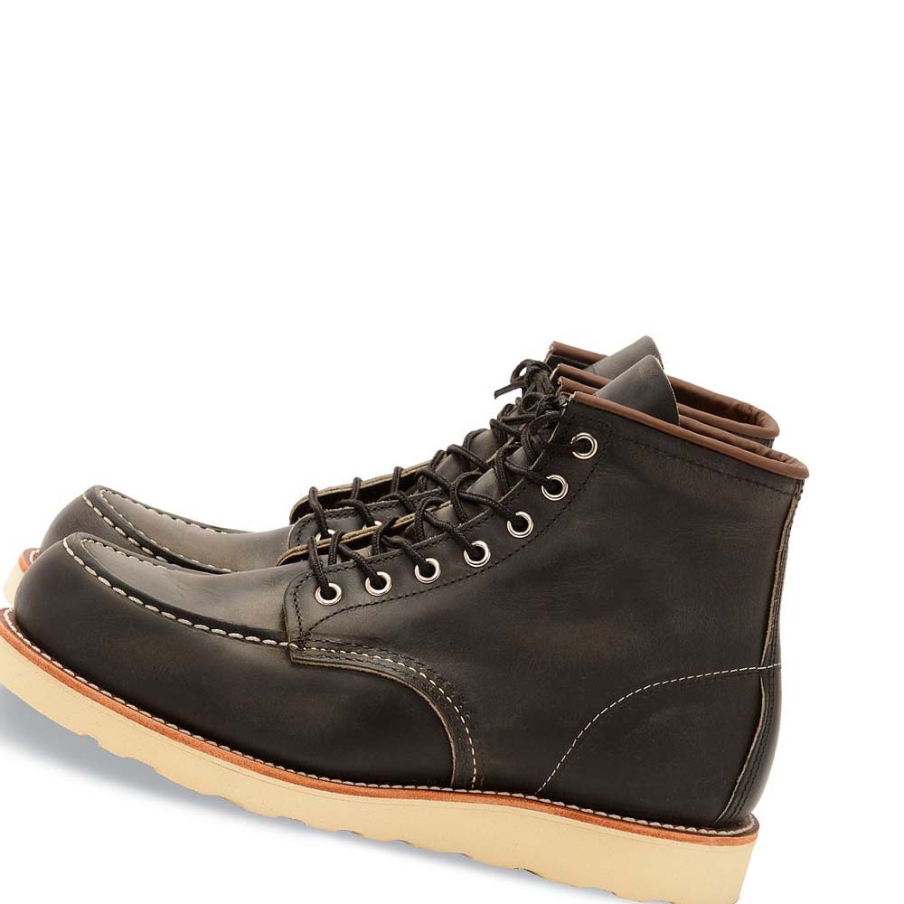 Black / Brown Men's Red Wing Classic Moc Heritage 6-Inch in Rough & Tough Leather Boots | AU216TCE