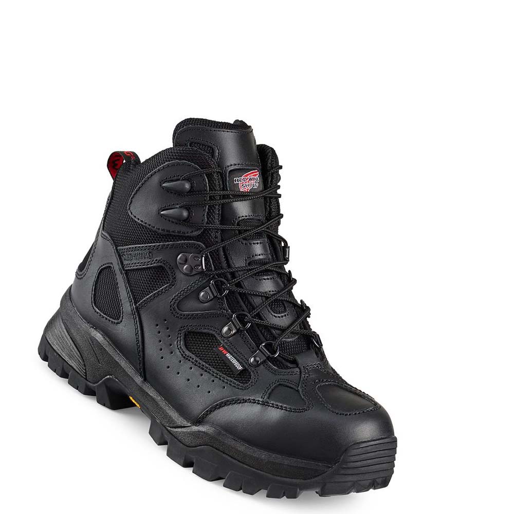 Black Men\'s Red Wing 6-inch Waterproof Safety Toe Hiking Boots | AU258GSO