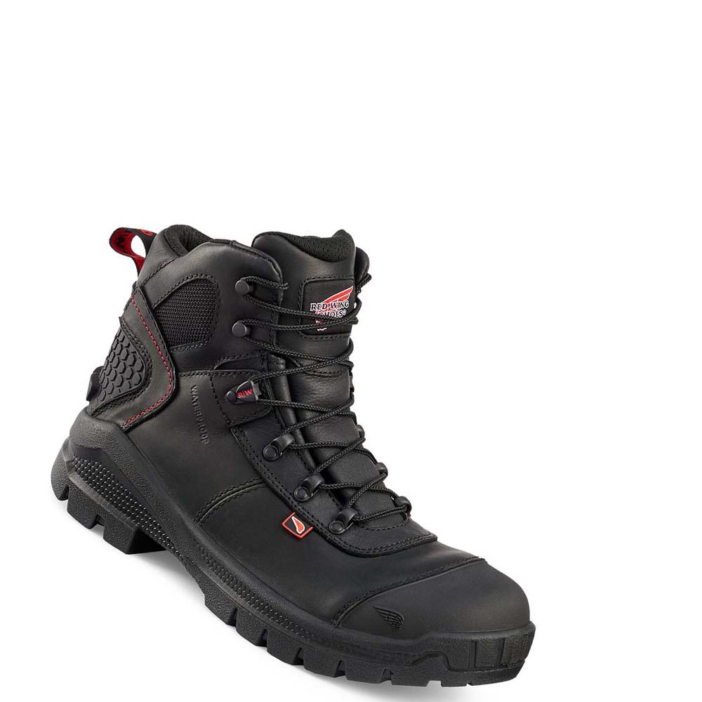 Black Men\'s Red Wing Crv™ 6-inch Waterproof Safety Boots | AU340AHK