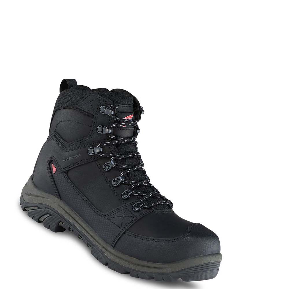 Black Men\'s Red Wing Tradesman 6-inch Side-Zip Safety Toe Waterproof Boots | AU406VRW