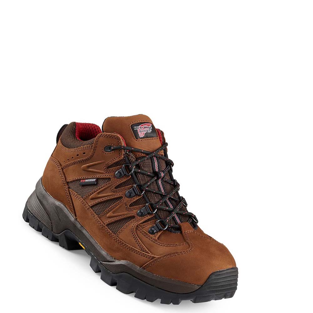 Brown Men\'s Red Wing 3-inch Waterproof Soft Toe Hiker Work Boots | AU8TCE