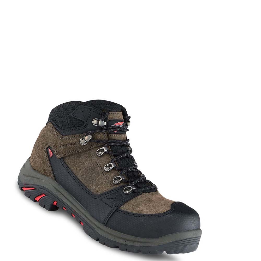 Brown Men\'s Red Wing 5-inch Waterproof Safety Toe Hiking Boots | AU259FDN