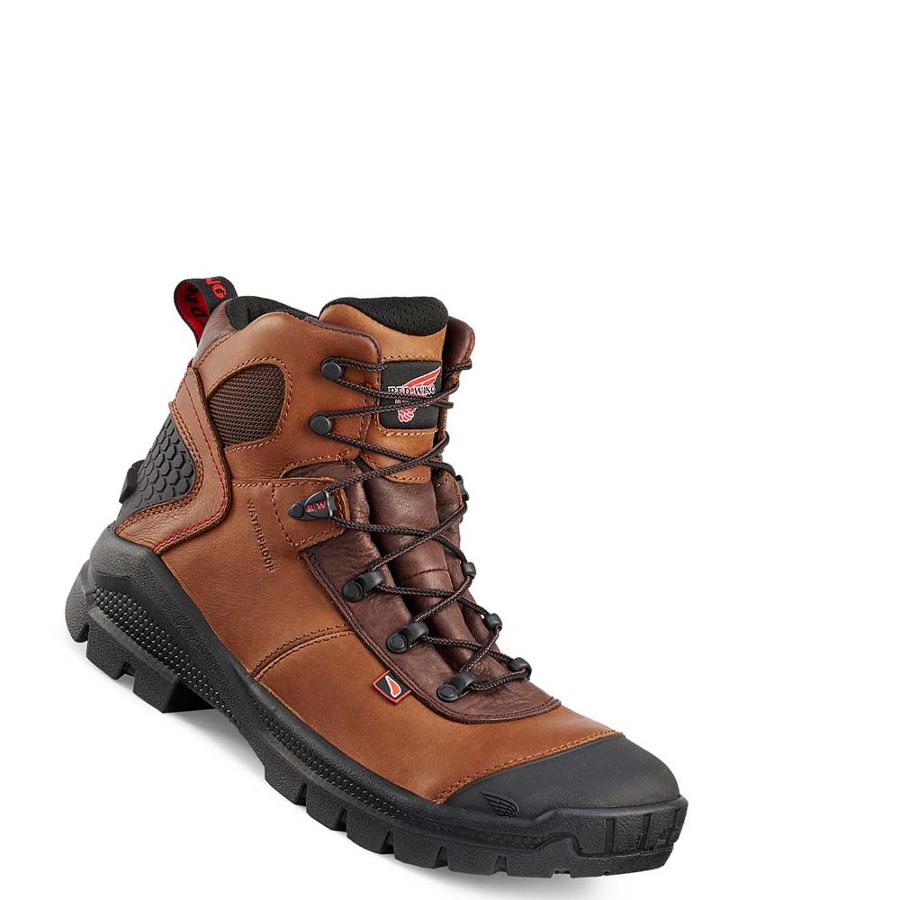 Brown Men\'s Red Wing Crv™ 6-inch Waterproof Safety Boots | AU341PJJ