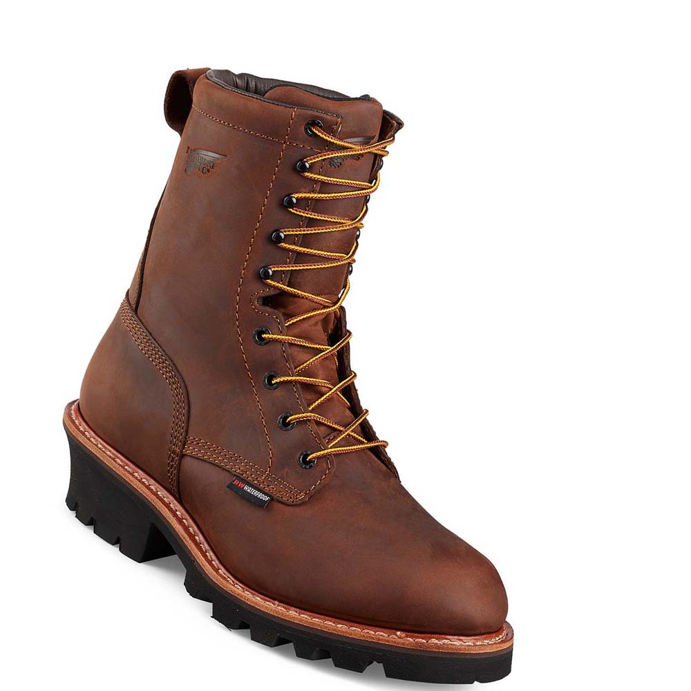 Brown Men\'s Red Wing LoggerMax 9-inch Insulated, Safety Toe Waterproof Boots | AU38QMA