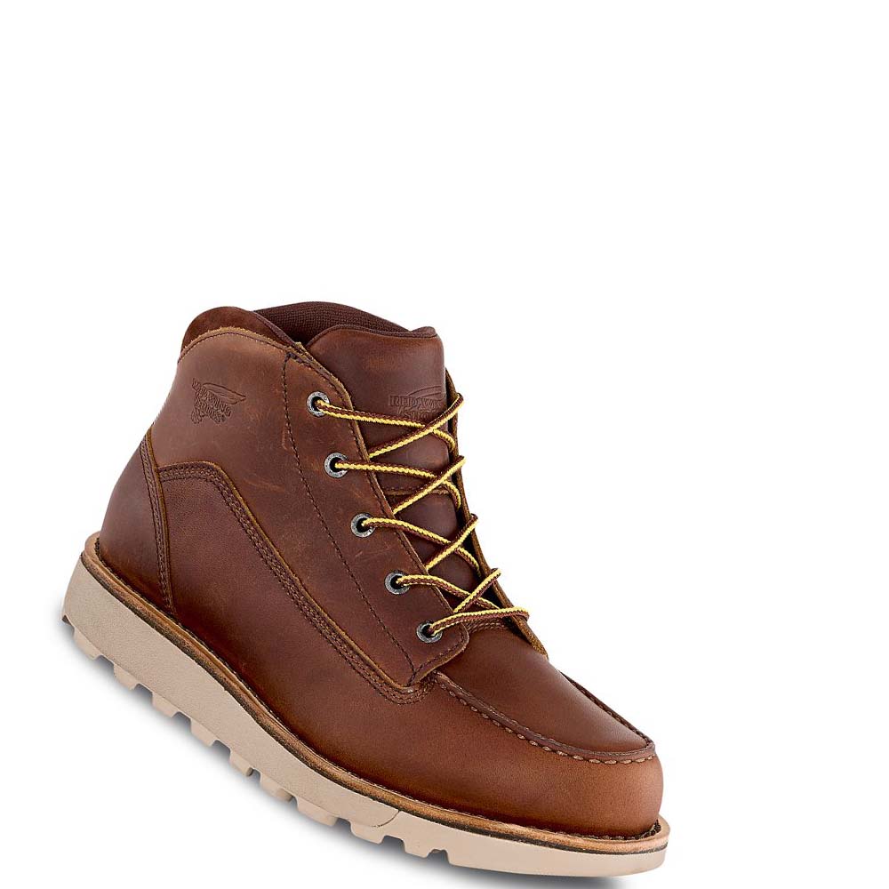 Brown Men\'s Red Wing Traction Tred Lite Waterproof Soft Toe Chukka Boots | AU250VRW