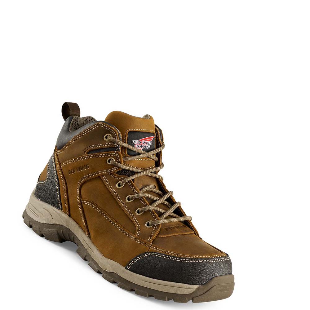 Brown Men\'s Red Wing TruHiker 5-inch Soft Toe Hiker Work Boots | AU88EBC