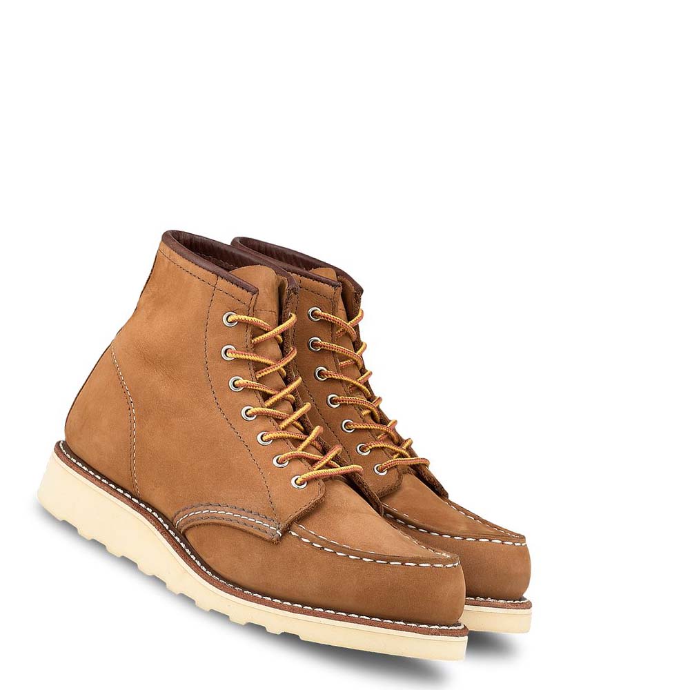 Brown Women's Red Wing CLASSIC MOC Heritage Short in Chinook Leather Boots | AU135ILH