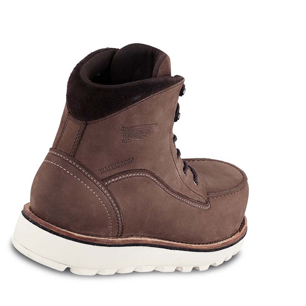 Brown Women's Red Wing Traction Tred Lite 6-inch Waterproof Safety Boots | AU152JPQ