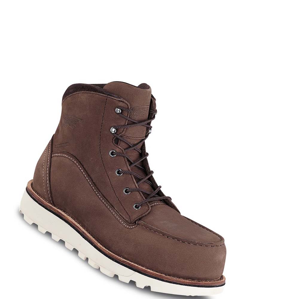 Brown Women\'s Red Wing Traction Tred Lite 6-inch Waterproof Safety Boots | AU152JPQ