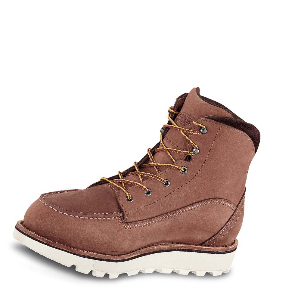 Brown Women's Red Wing Traction Tred Lite 6-inch Soft Toe Waterproof Boots | AU162UZG