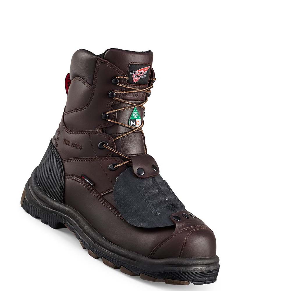 Burgundy Men\'s Red Wing King Toe® 8-inch CSA Metguard Safety Toe Waterproof Boots | AU360JPQ