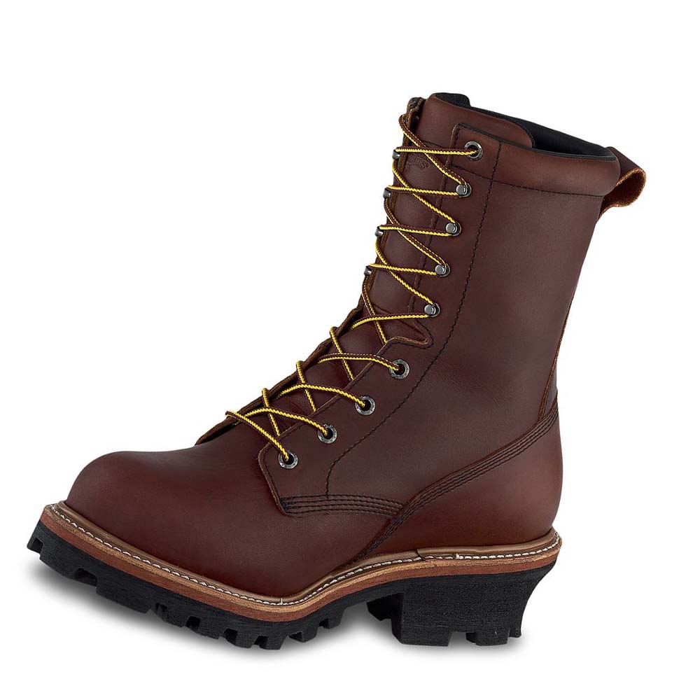 Burgundy Men's Red Wing LoggerMax 9-inch Waterproof, Soft Toe Logger Waterproof Boots | AU390DFM