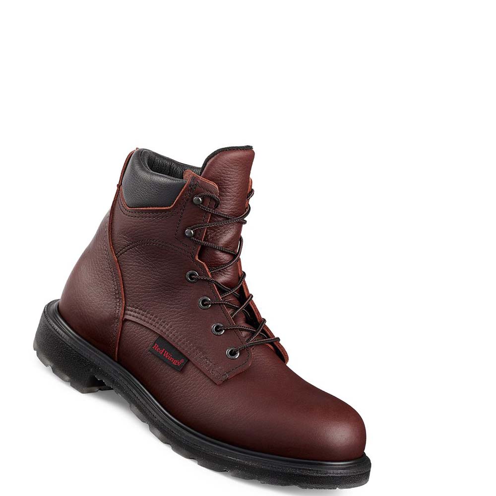 Burgundy Men\'s Red Wing SuperSole® 2.0 6-inch Soft Toe Work Boots | AU68VRW