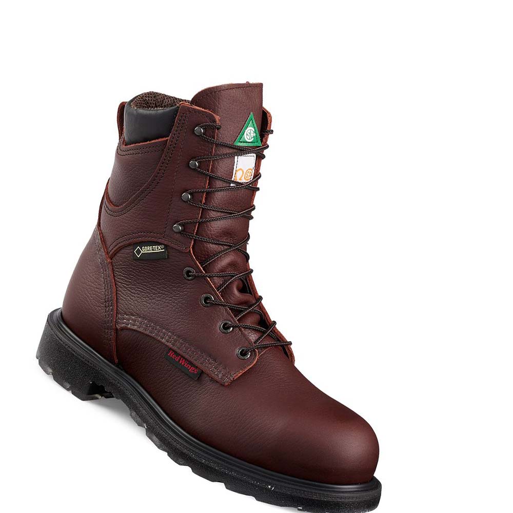 Burgundy Men\'s Red Wing SuperSole® 2.0 8-inch Waterproof CSA Safety Boots | AU28AHK