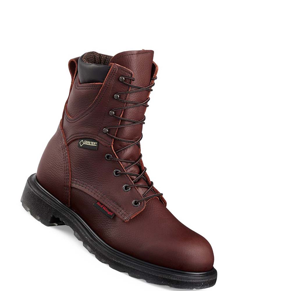 Burgundy Men\'s Red Wing SuperSole® 2.0 8-inch Soft Toe Waterproof Boots | AU362GSO