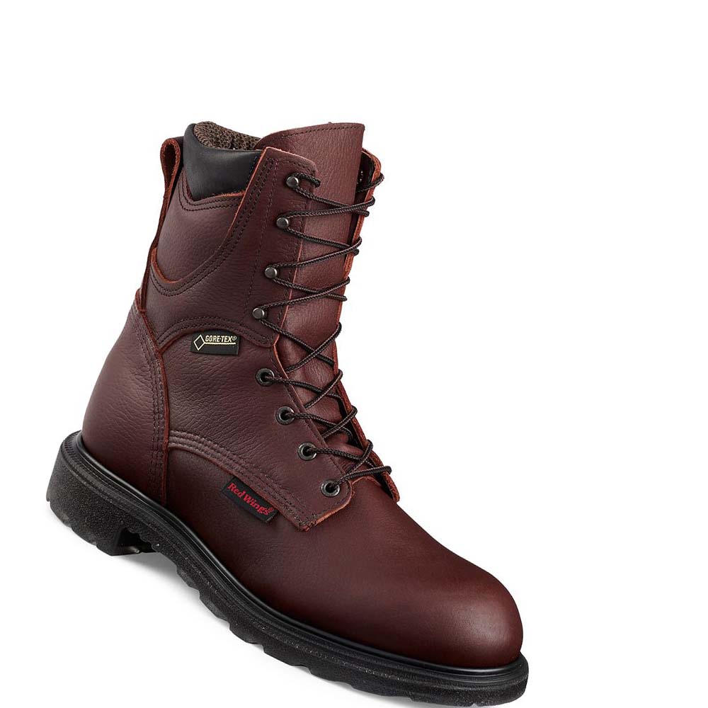 Burgundy Men\'s Red Wing SuperSole® 2.0 8-inch Insulated, Waterproof Soft Toe Work Boots | AU6UZG