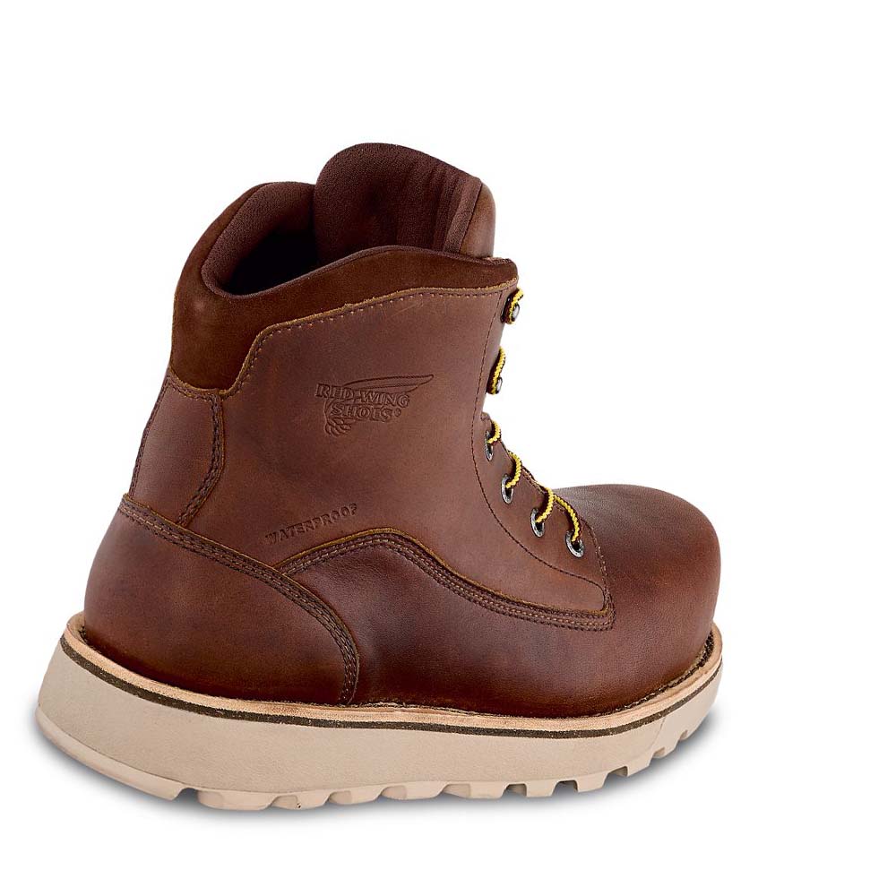 Burgundy Men's Red Wing Traction Tred Lite 6-inch Waterproof Safety Boots | AU348EBC