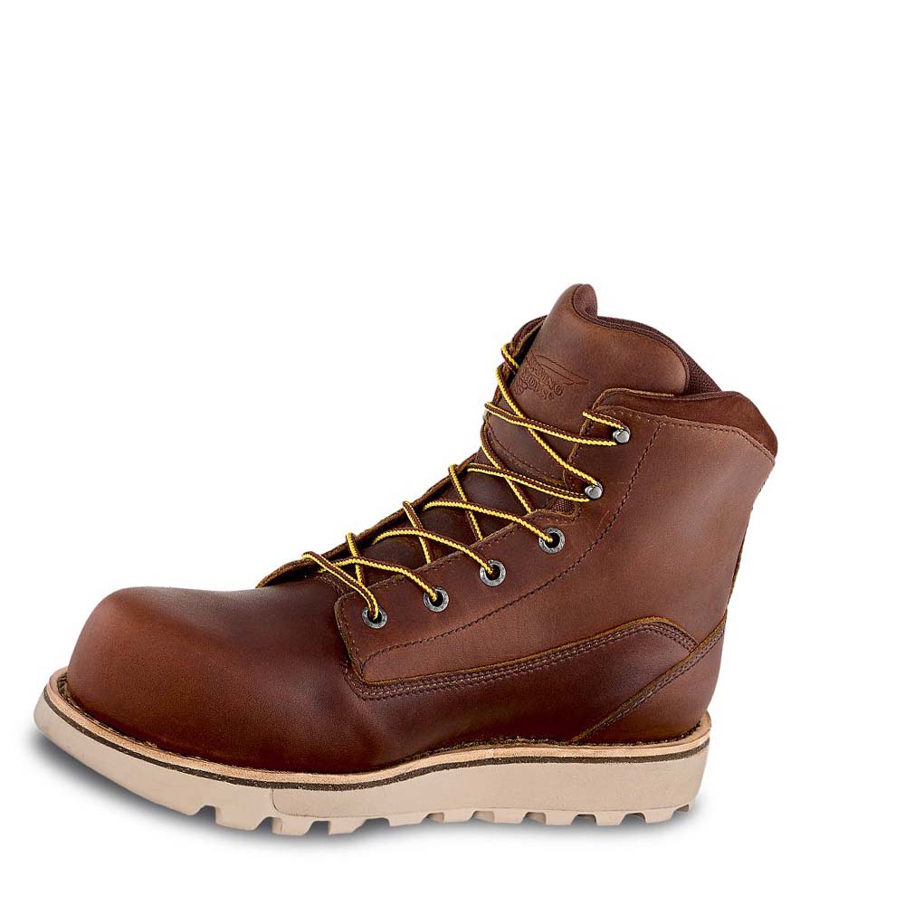 Burgundy Men's Red Wing Traction Tred Lite 6-inch Waterproof Safety Boots | AU348EBC