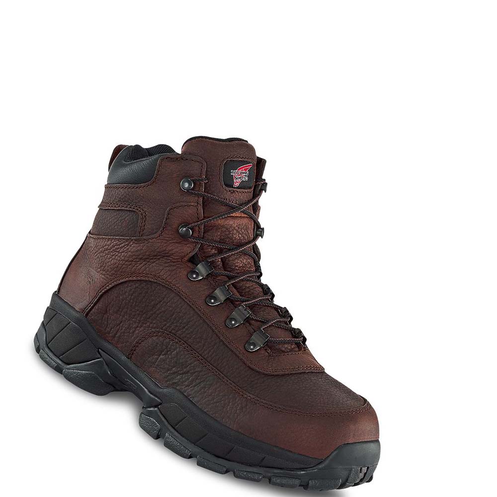 Coffee Men\'s Red Wing 6-inch Waterproof CSA Soft Toe Hiking Boots | AU253ZUT