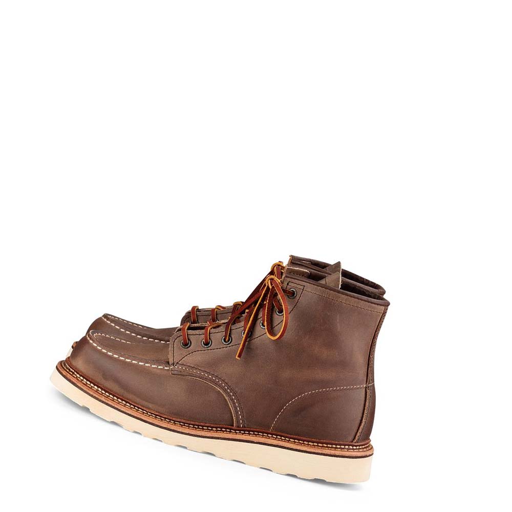 Coffee Men's Red Wing Classic Moc Heritage 6-Inch in Rough & Tough Leather Boots | AU217RVD