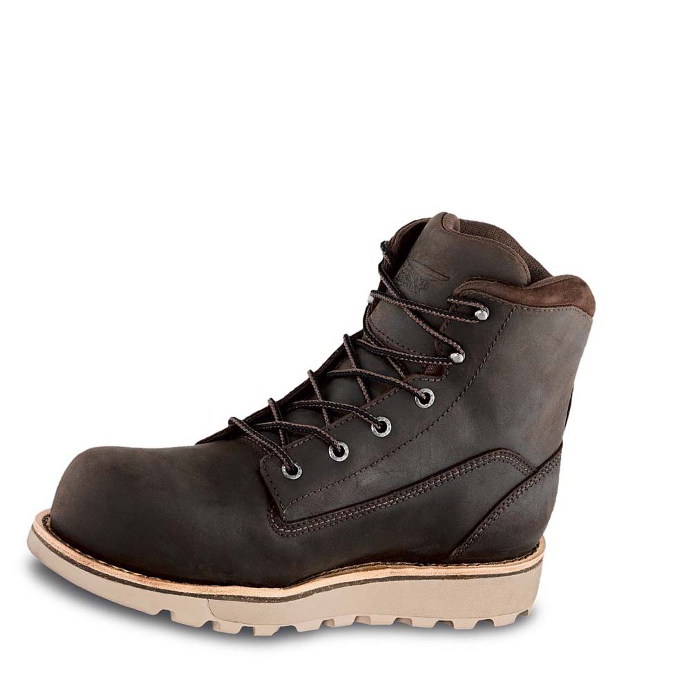 Coffee Men's Red Wing Traction Tred Lite 6-inch Waterproof Safety Boots | AU347RVD