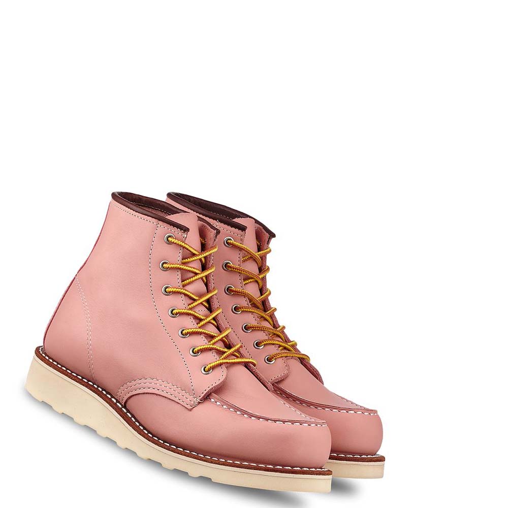 Pink Women's Red Wing CLASSIC MOC Heritage Short in Boundary Leather Boots | AU12QMA