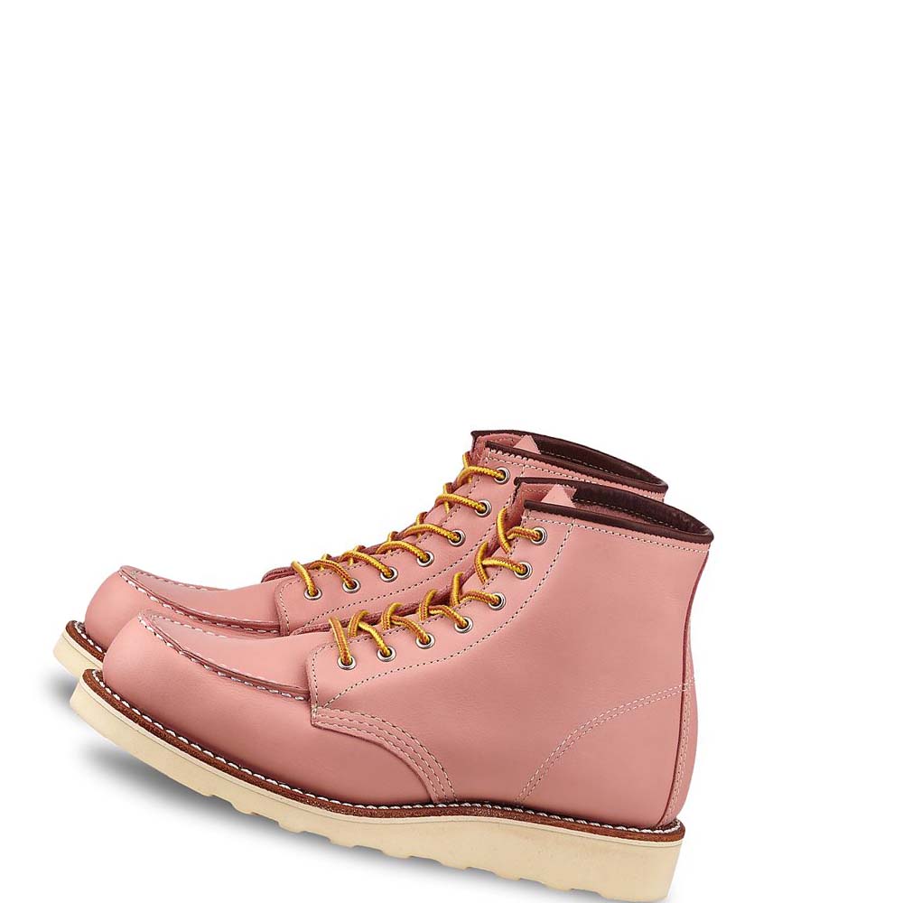 Pink Women's Red Wing CLASSIC MOC Heritage Short in Boundary Leather Boots | AU12QMA