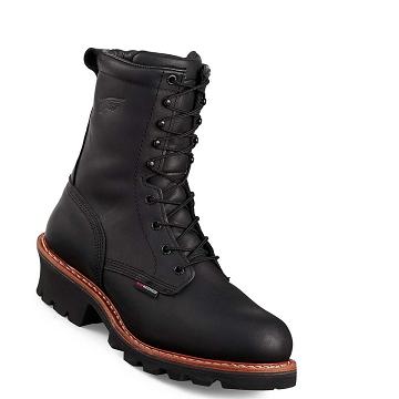 Black Men's Red Wing 9-inch Insulated, Waterproof Safety Boots | AU306LIS