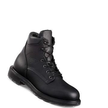 Black Men's Red Wing SuperSole® 2.0 6-inch Soft Toe Work Boots | AU70XYU