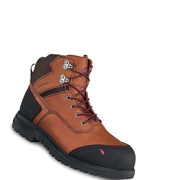 Brown Men's Red Wing Brnr XP 6-inch Safety Toe Waterproof Boots | AU401WNB