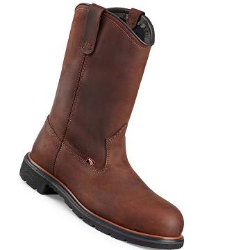 Brown Men's Red Wing DynaForce® 11-inch Waterproof Soft Toe Pull-On Work Boots | AU71ZUT