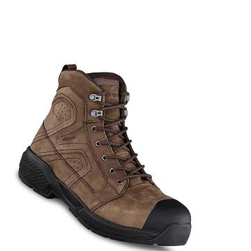 Brown Men's Red Wing Exos Lite 6-inch Safety Toe Waterproof Boots | AU45ZUT