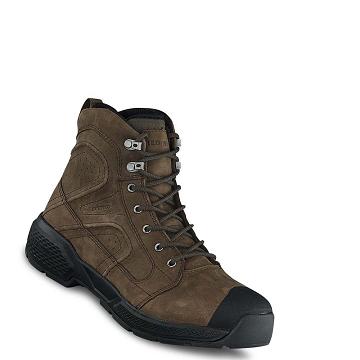 Brown Men's Red Wing Exos Lite 6-inch Waterproof Soft Toe Work Boots | AU96XYU