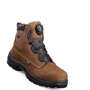 Brown Men's Red Wing FlexBond 6-inch BOA® Safety Toe Waterproof Boots | AU410LIS