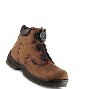 Brown Men's Red Wing King Toe® 6-inch CSA Safety Toe Waterproof Boots | AU56OKI