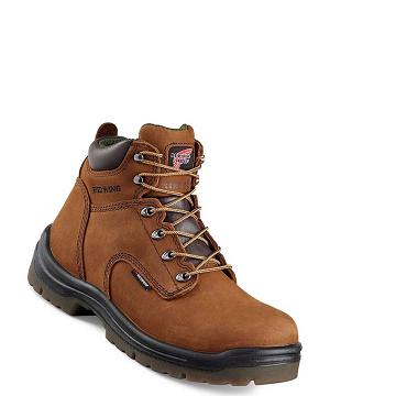 Brown Men's Red Wing King Toe® 6-inch Waterproof Safety Boots | AU278XYU