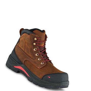 Brown Men's Red Wing King Toe® ADC 6-inch Waterproof CSA Metguard Safety Boots | AU327BEX