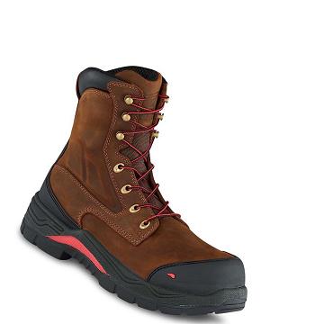 Brown Men's Red Wing King Toe® ADC 8-inch Waterproof Safety Boots | AU324QMA