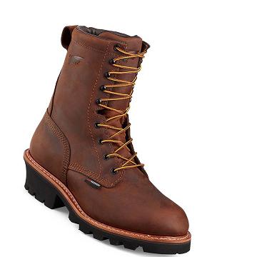 Brown Men's Red Wing LoggerMax 9-inch Insulated, Safety Toe Waterproof Boots | AU38QMA