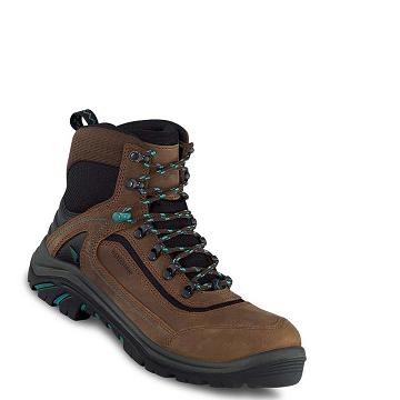 Brown Women's Red Wing Tradeswoman 6-inch Waterproof Safety Toe Work Boots | AU169MQZ