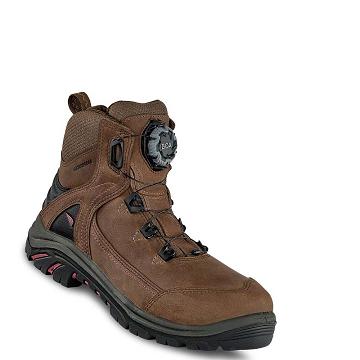 Brown Women's Red Wing Tradeswoman 6-inch Waterproof CSA Safety Toe Work Boots | AU174XYU