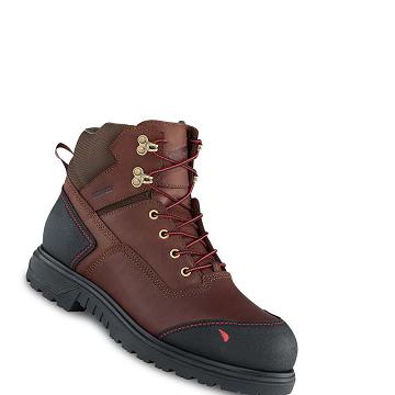 Burgundy Men's Red Wing Brnr XP 6-inch Soft Toe Waterproof Boots | AU3PJJ