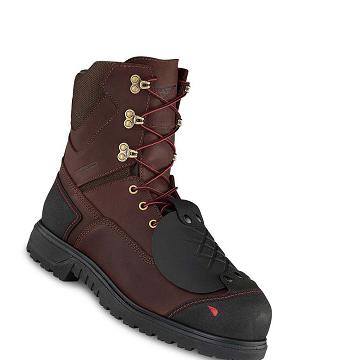 Burgundy Men's Red Wing Brnr XP 8-inch Safety Toe Metguard Waterproof Boots | AU396UZG