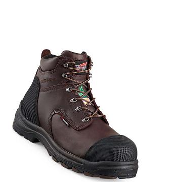 Burgundy Men's Red Wing King Toe® 6-inch CSA Safety Toe Waterproof Boots | AU353BEX