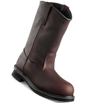 Burgundy Men's Red Wing SuperSole® 11-inch Safety Toe Pull-On Waterproof Boots | AU383ZUT